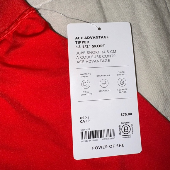 Athleta Red Tennis Skirt XS - Picture 3 of 4